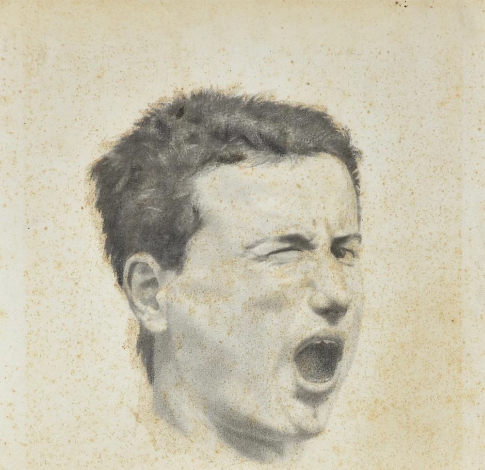 Volto maschile a bocca aperta - attribuito